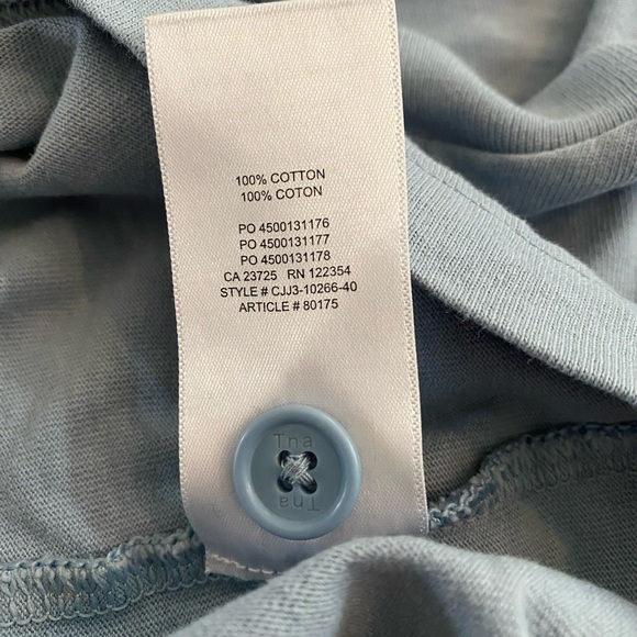 Aritzia Tna Longsleeve Long Sleeve Shirt - 100% Cotton Size 1 Baby Blue - Picture 6 of 7
